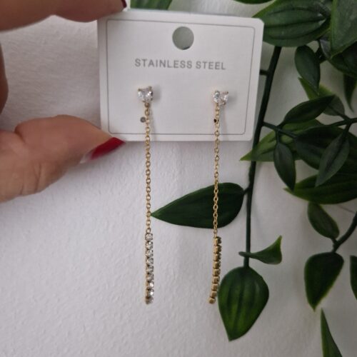 Zirconia Stud Gold Earrings