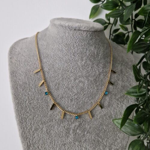 Blue Zirconia Gold Bracelet