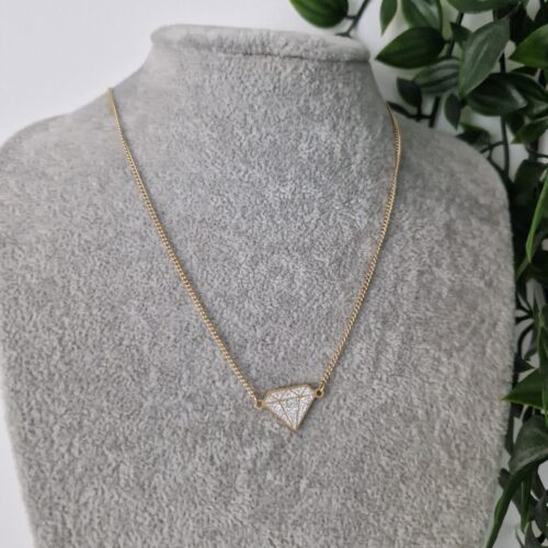 Zirconia Diamond Gold Necklace