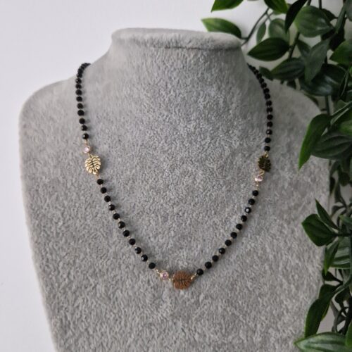 Gold Leaf Black Necklace