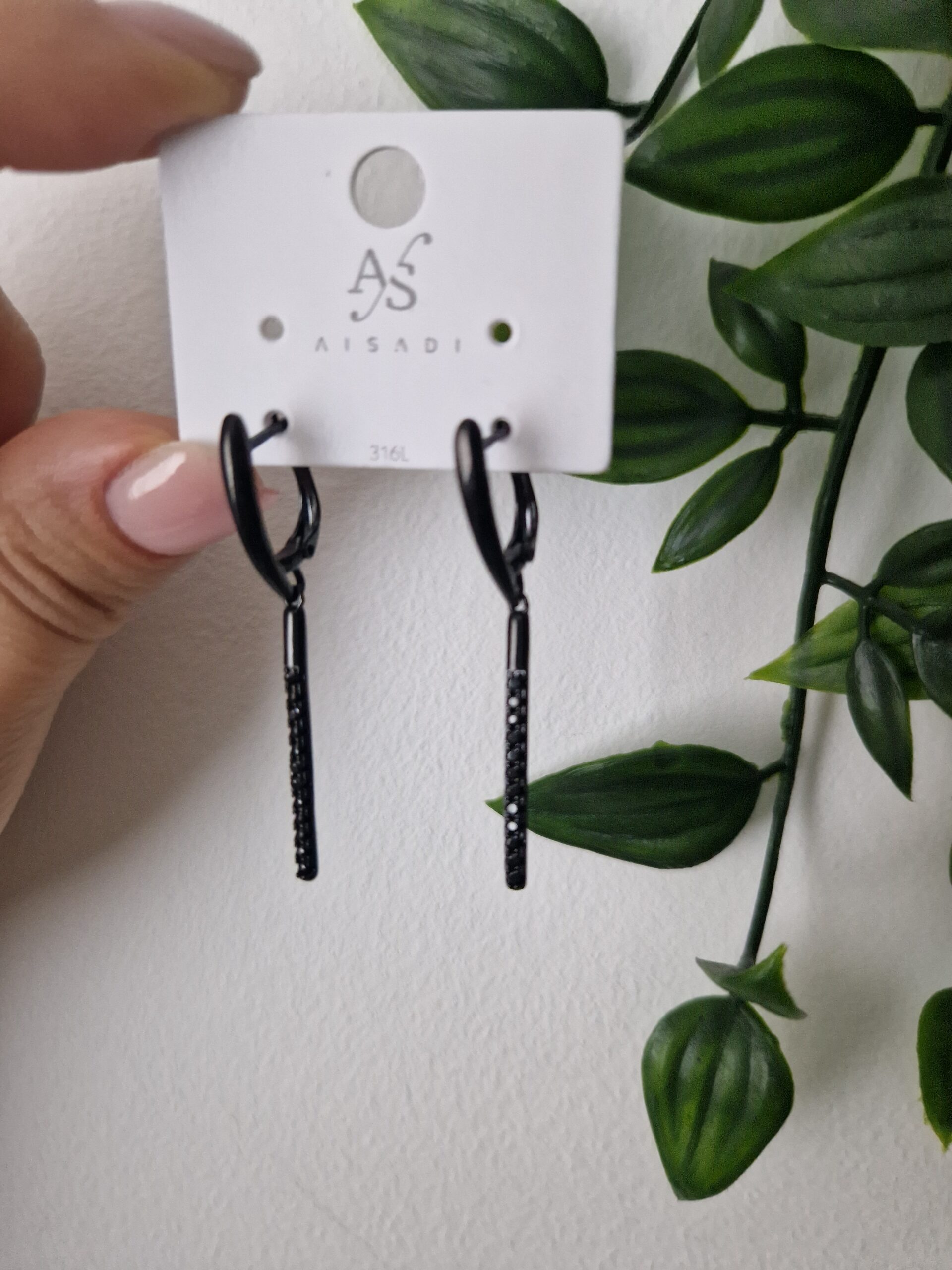 Black Long Earrings