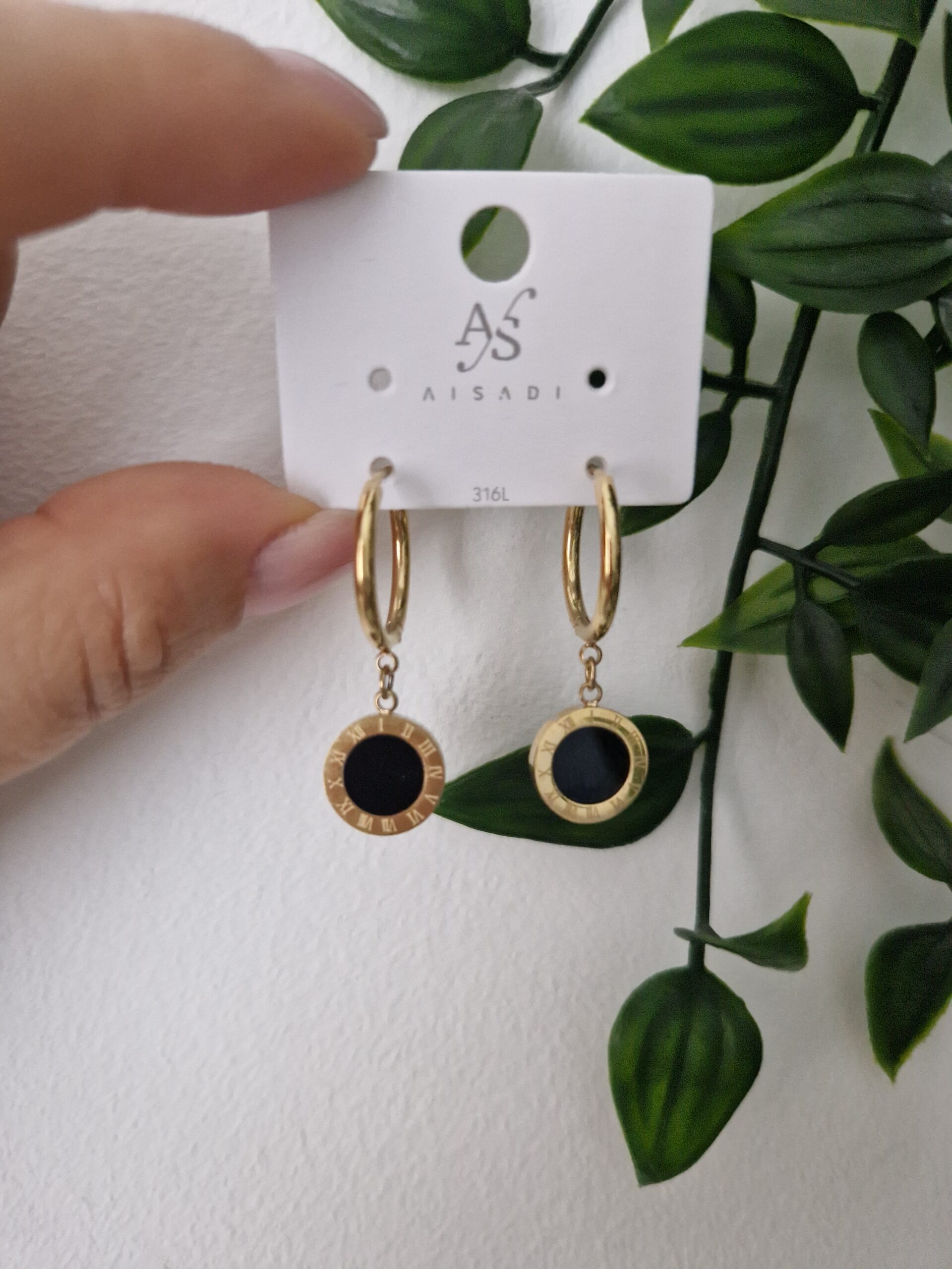 Black Onyx Hoop Earrings
