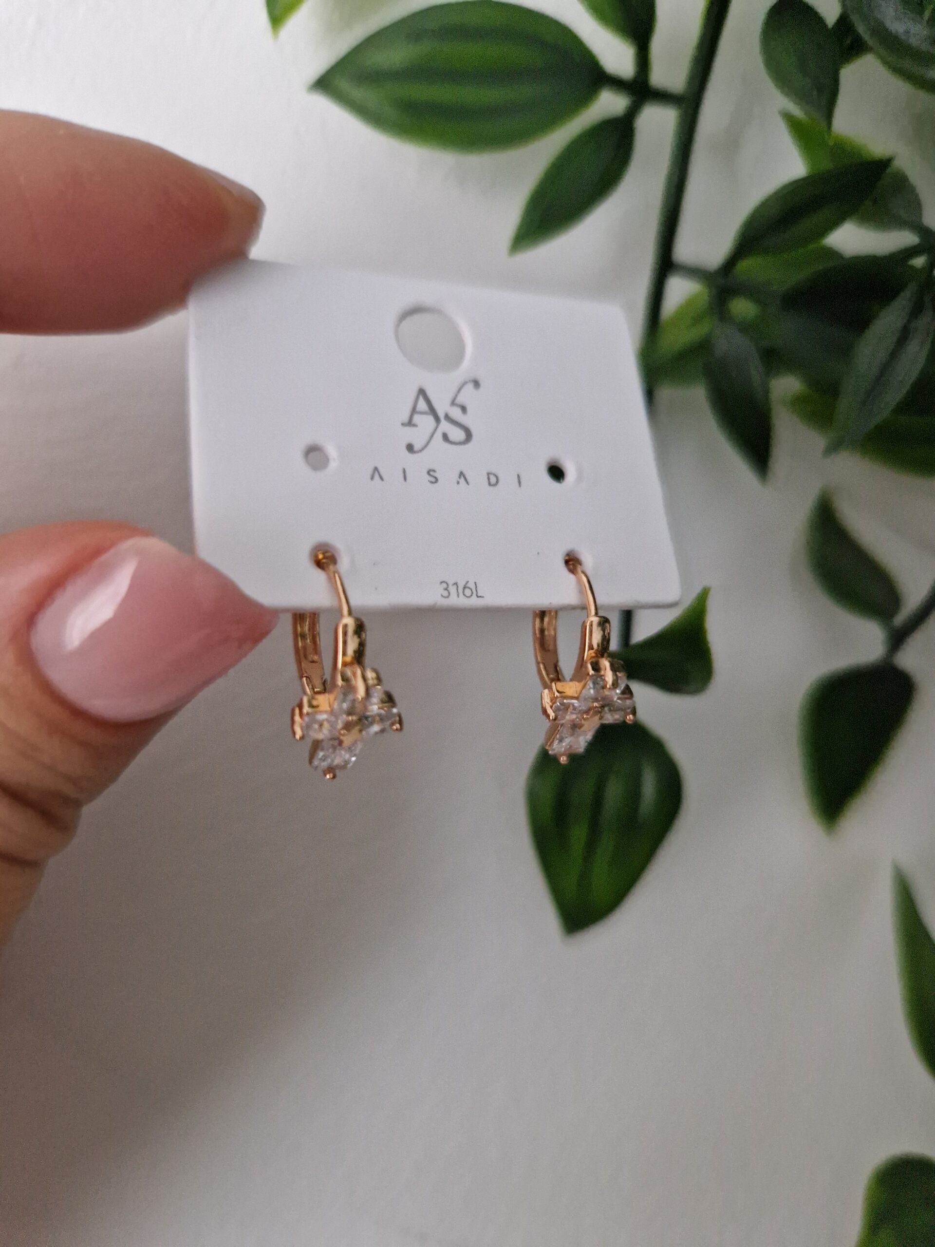 Zirconia Cross Stud Earrings - Image 2