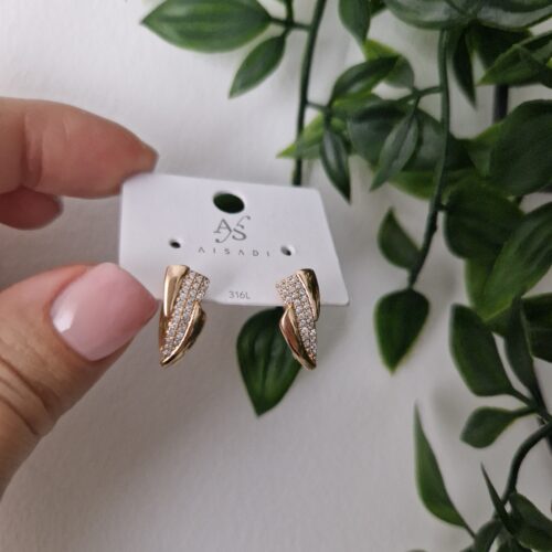 Zirconia Gold Earrings