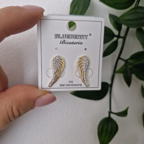 Zirconia Wings Gold Studs Earring