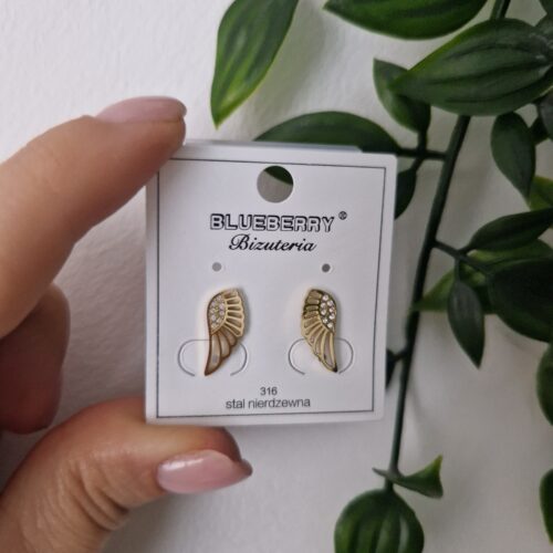 Wings Gold Stud Earrings