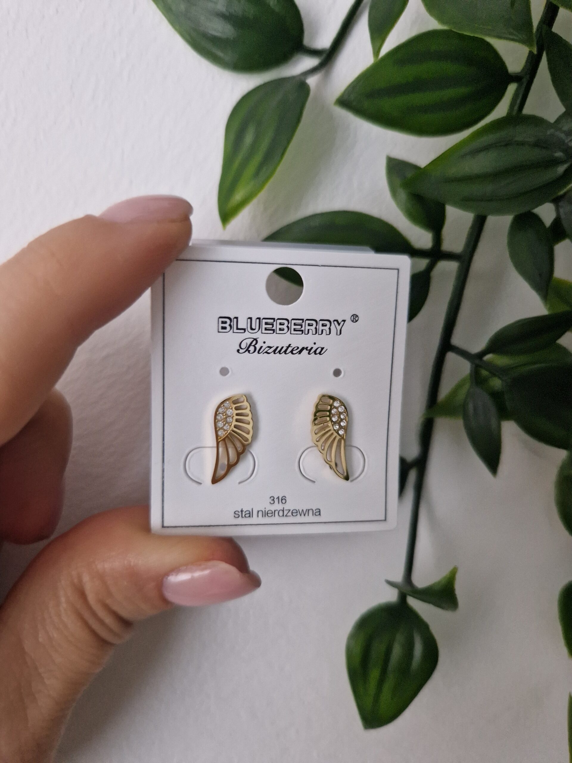 Wings Gold Stud Earrings