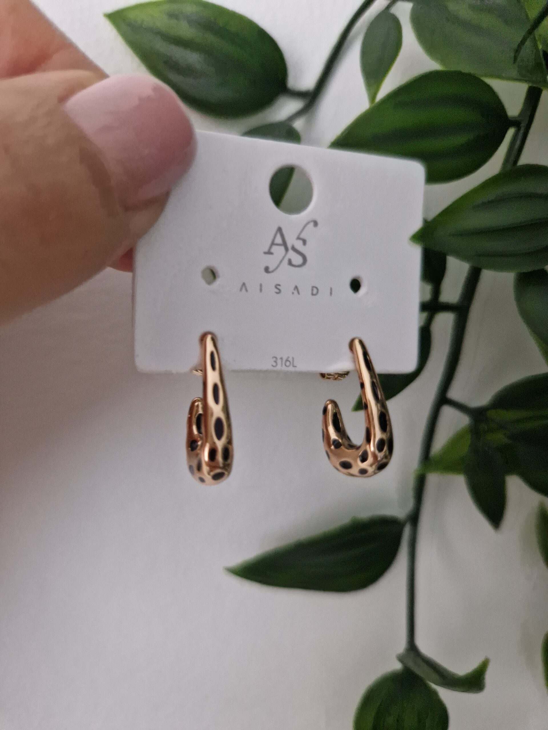 Black Gold Stud Earrings