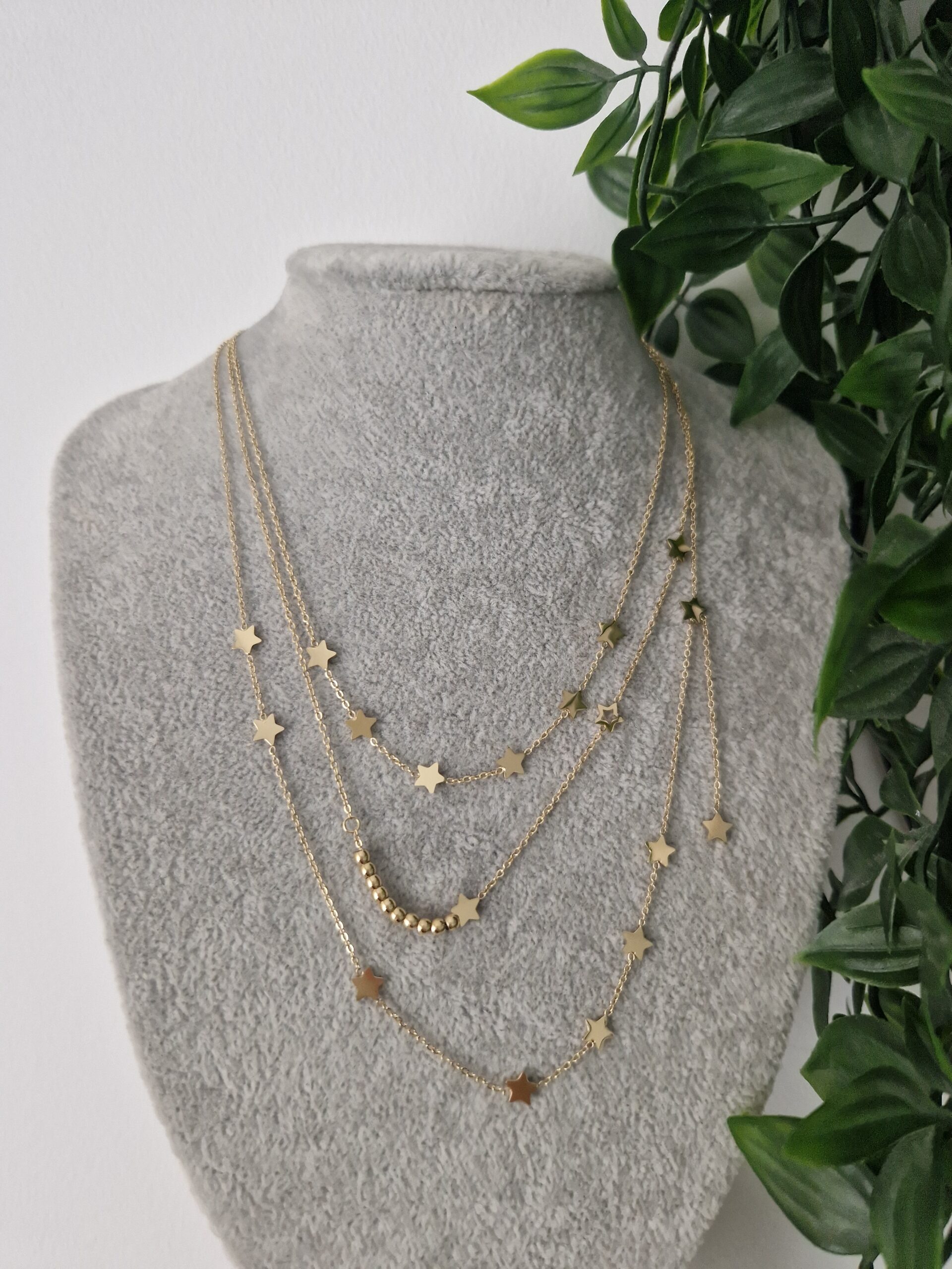 Stars Layered Gold Necklace