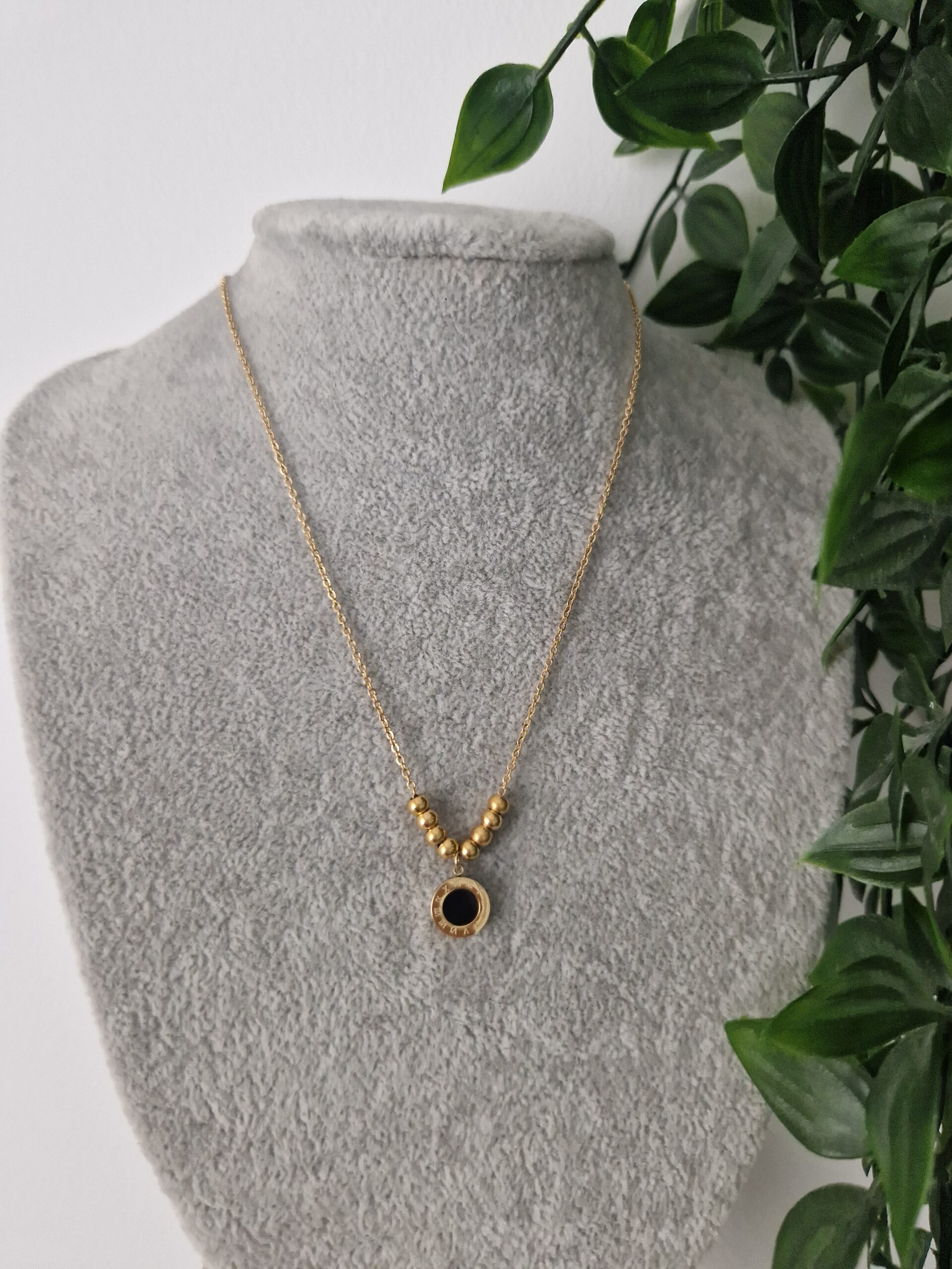 Black Onyx Gold Necklace