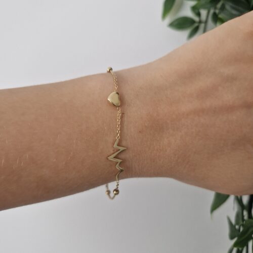 Heart Lifeline Gold Bracelet