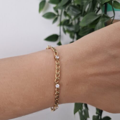 Zirconia Gold Bracelet