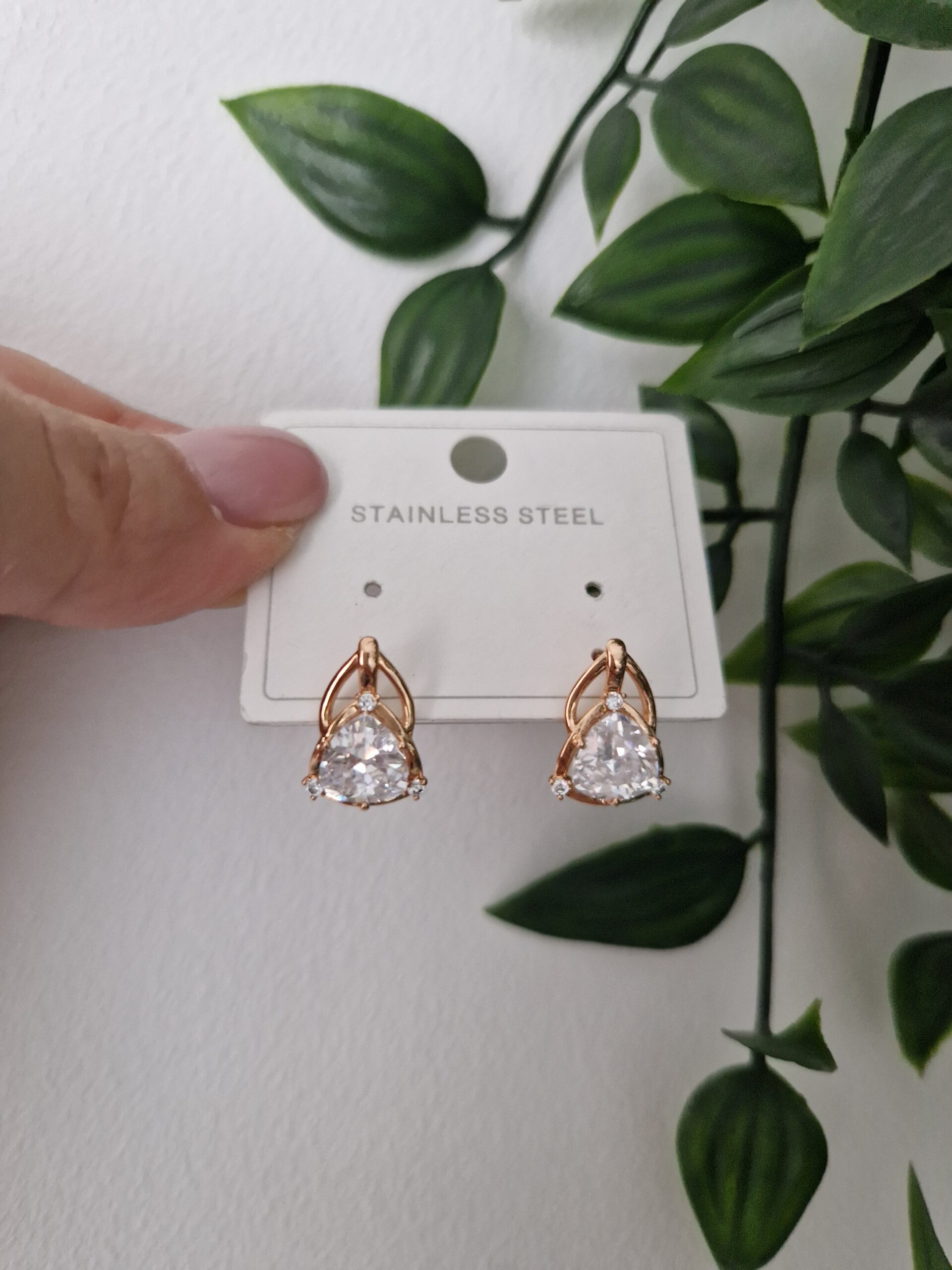 Zirconia Gold Earrings
