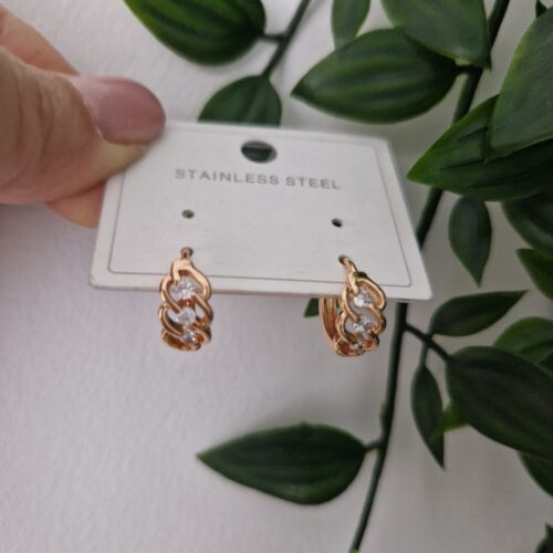 Zirconia Gold Earrings