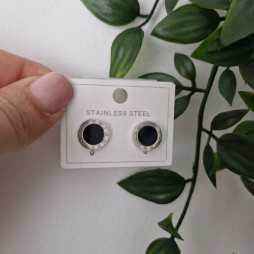 Black Onyx Silver Stud Earrings