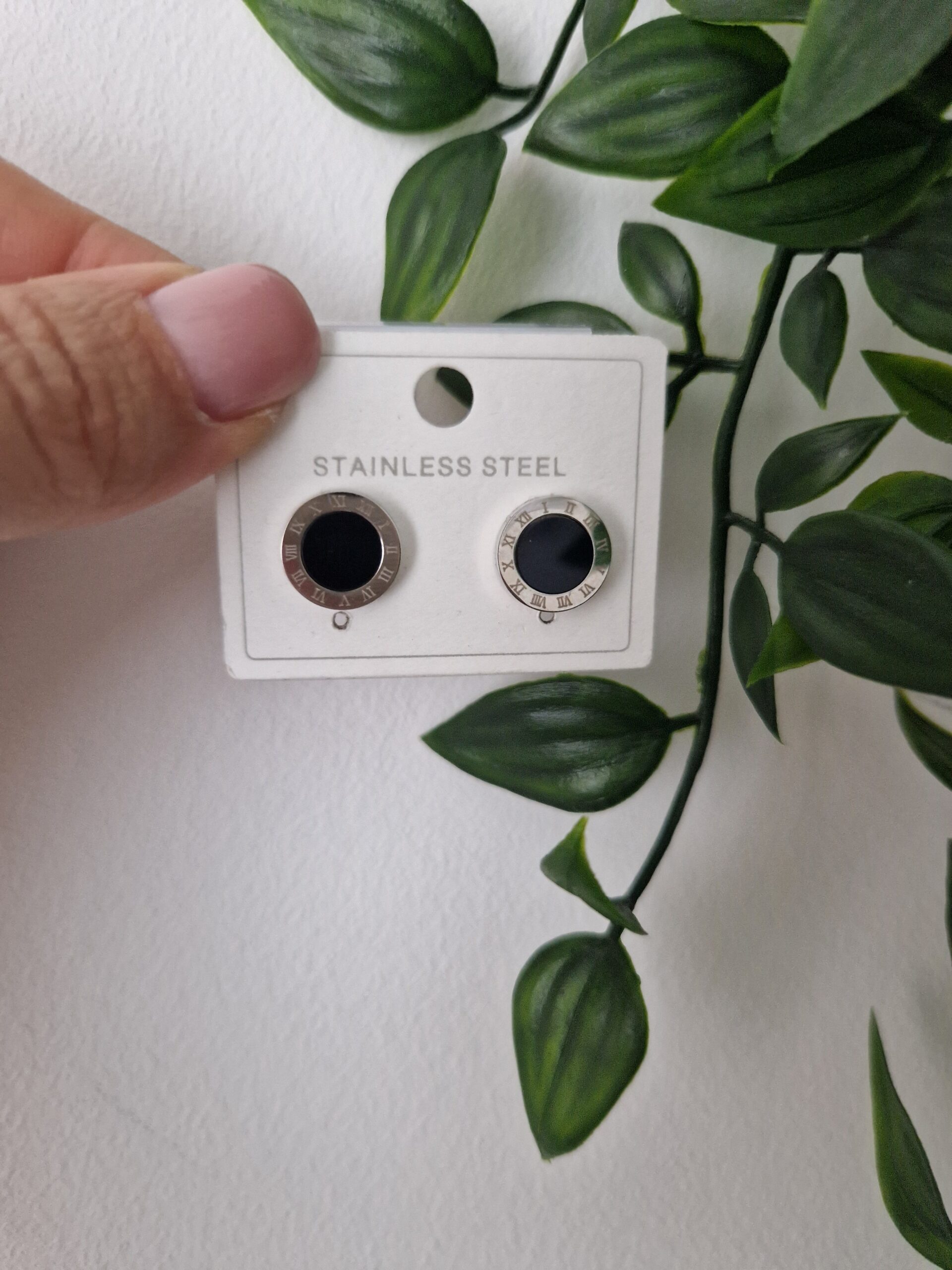 Black Onyx Silver Stud Earrings - Image 2