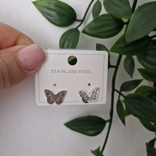 Butterfly Silver Stud Earrings