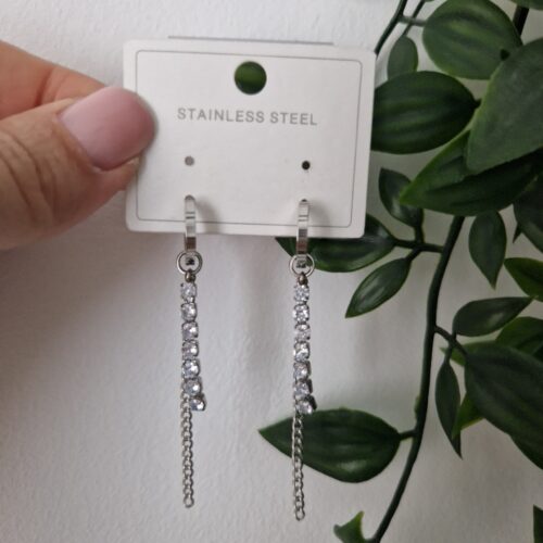 Zirconia Silver Hoop Earrings