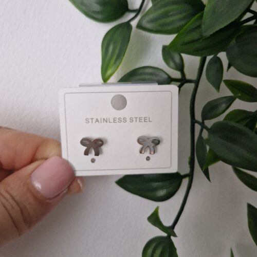 Bow Silver Stud Earrings