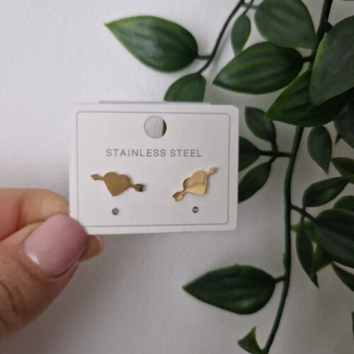 Heart Gold Stud Earrings