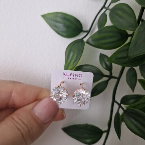 Zirconia Gold Hoop Earrings