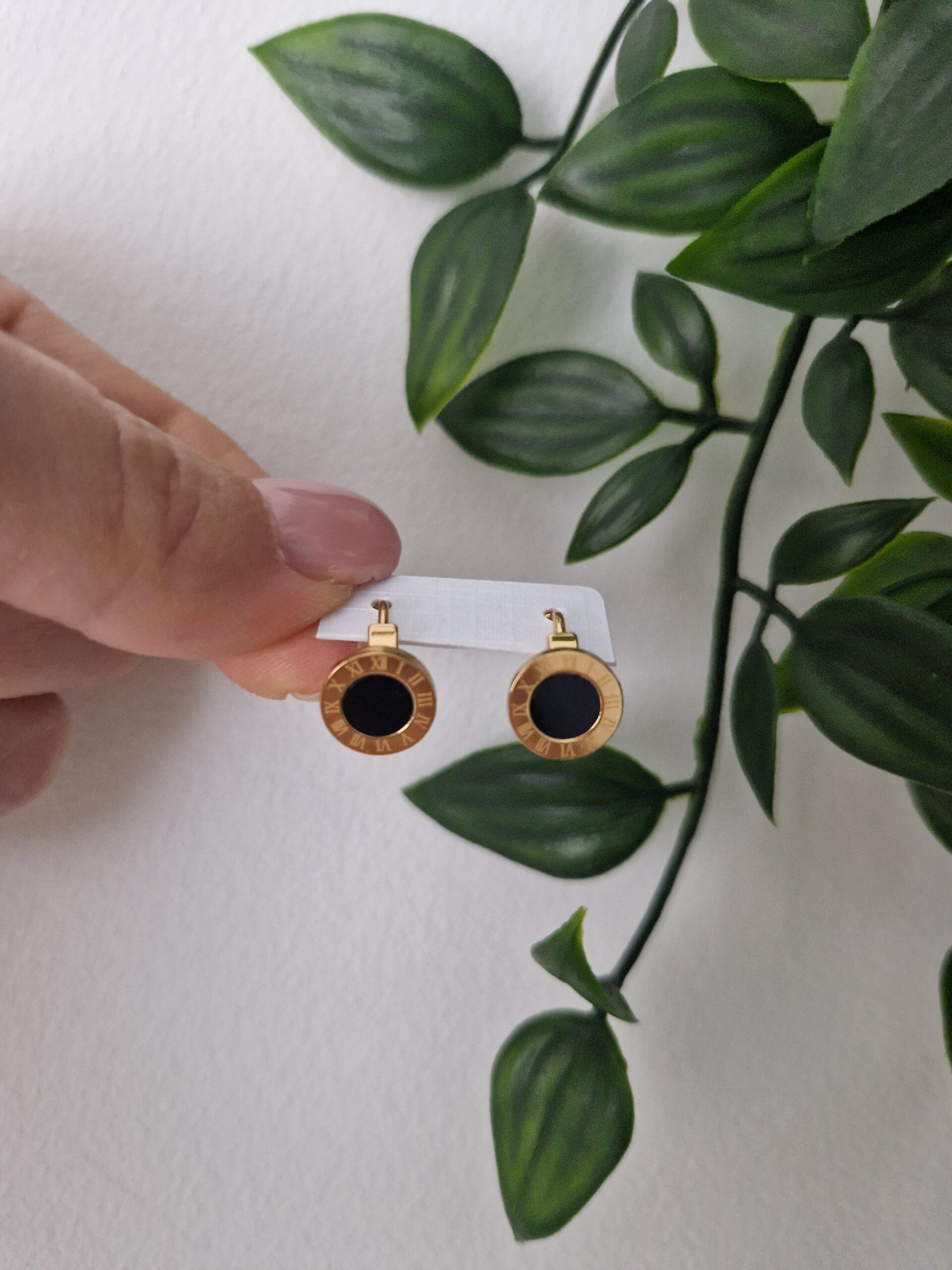 Black Onyx Hoop Earrings