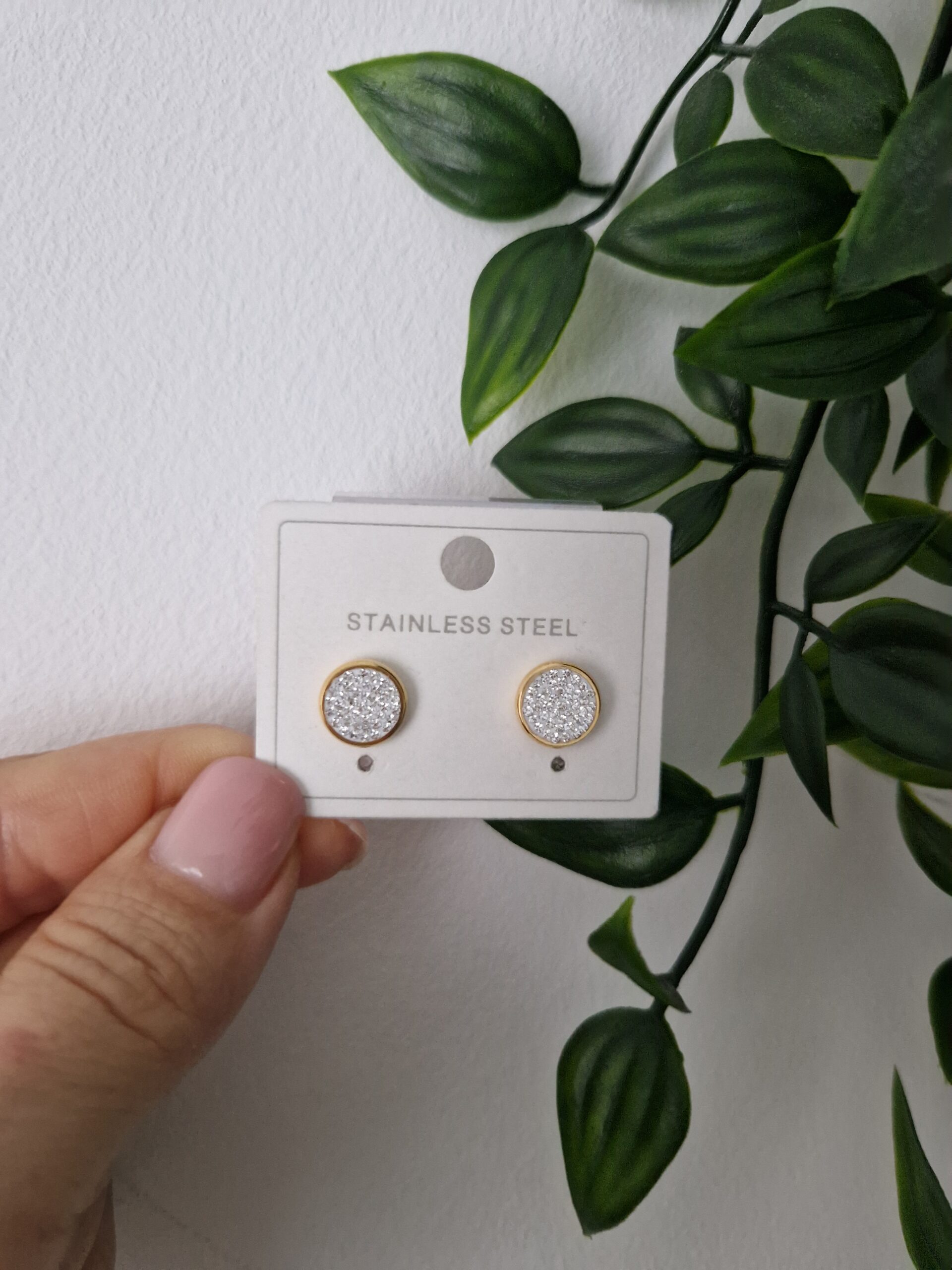 Zirconia Gold Stud Earrings