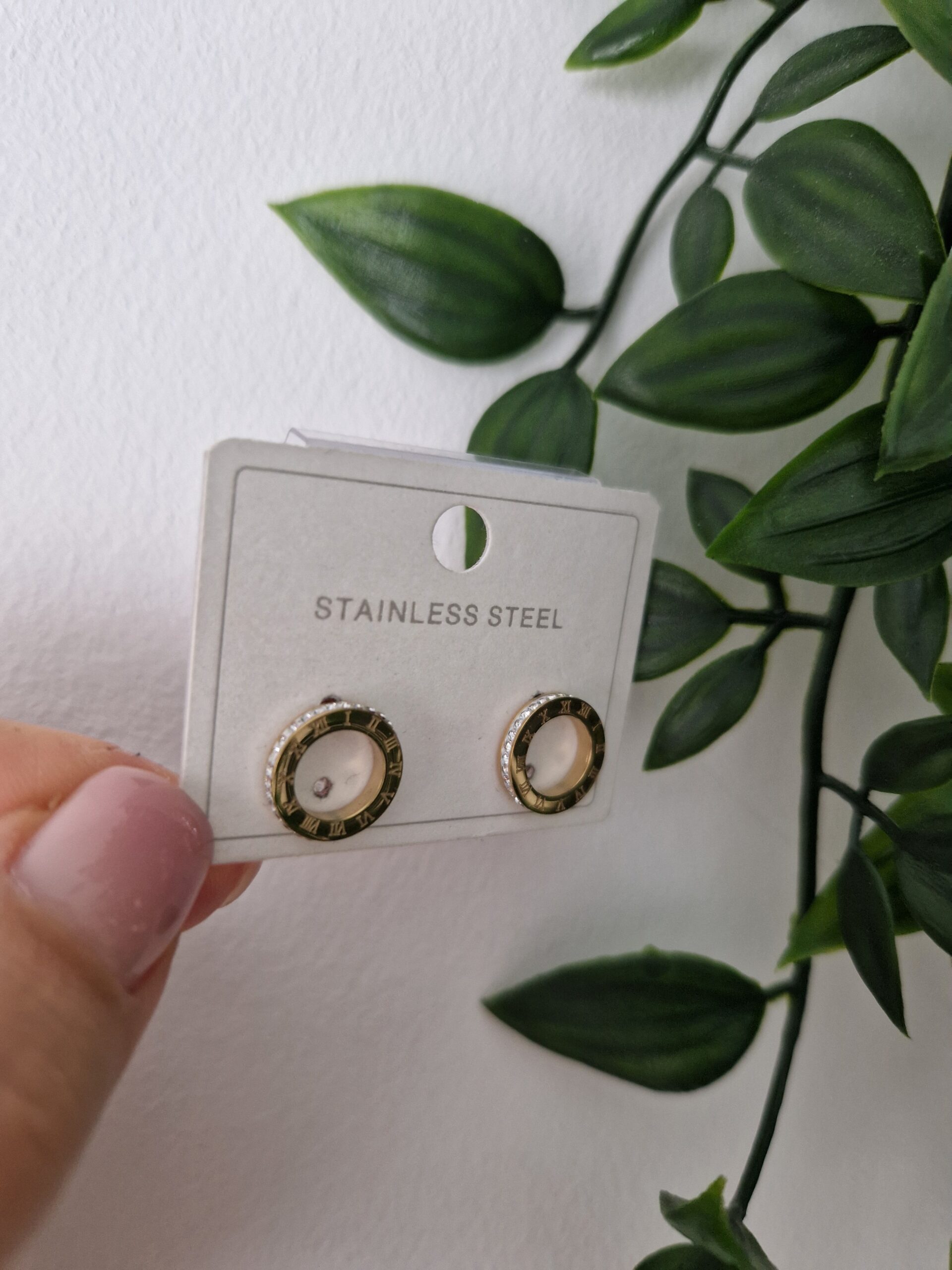 Gold Stud Earrings - Image 2