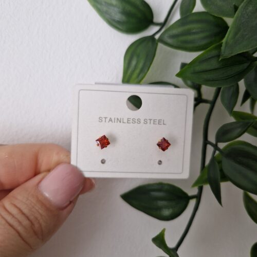 Red Gold Stud Earrings