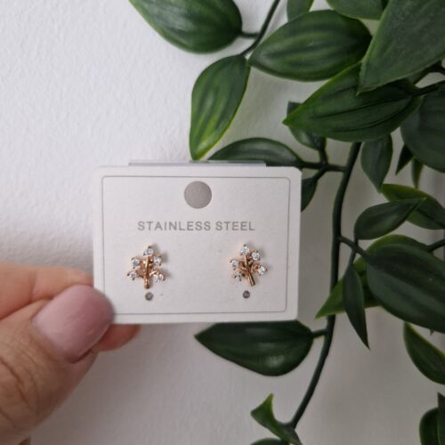 Flower Gold Stud Earrings
