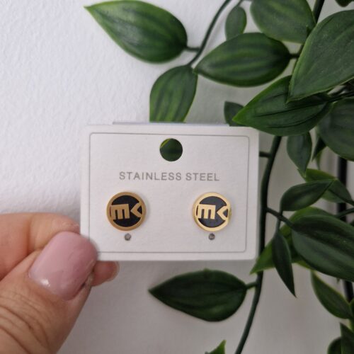 Black Gold Stud Earrings