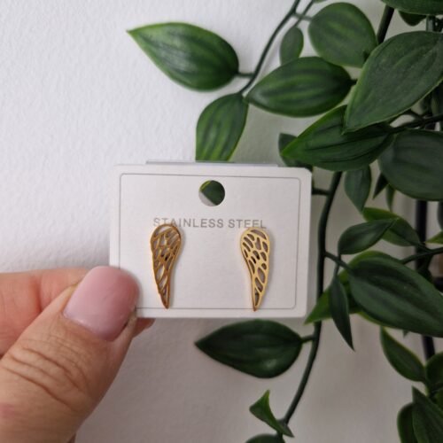 EARRINGS - GOLD WINGS STUDS