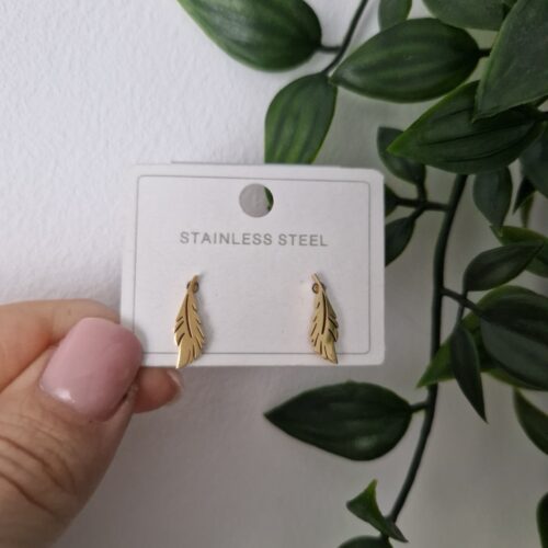 Leaf Gold Stud Earrings