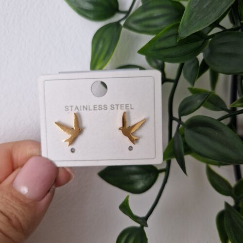 Dove Gold Stud Earrings