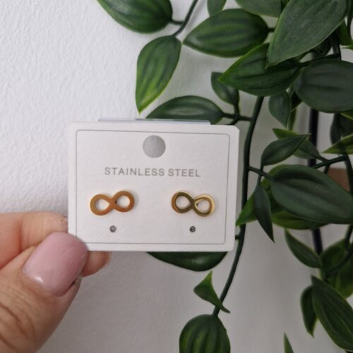 EARRINGS - GOLD INFINITY STUDS