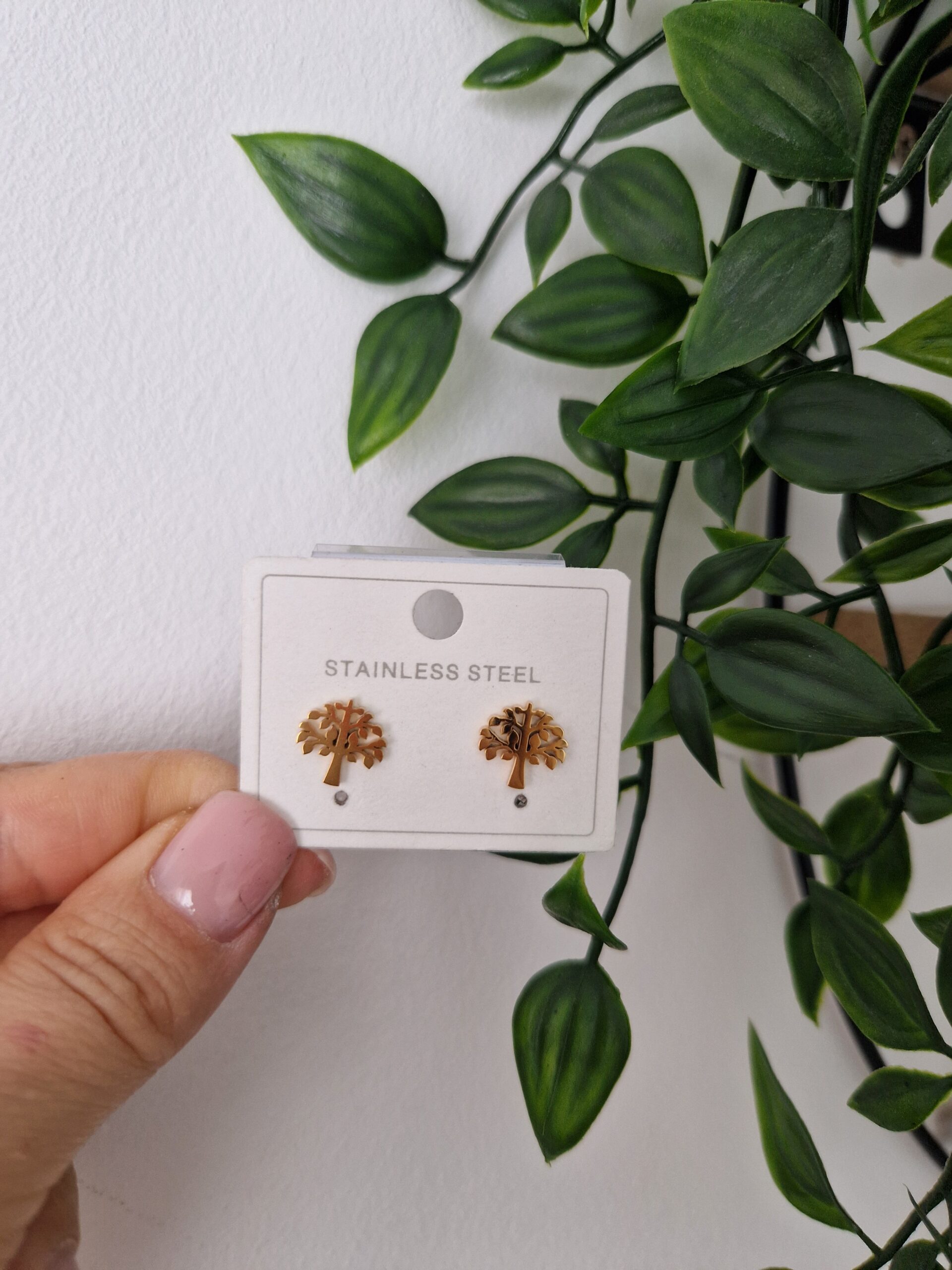 EARRINGS - GOLD TREE OF LIFE STUDS
