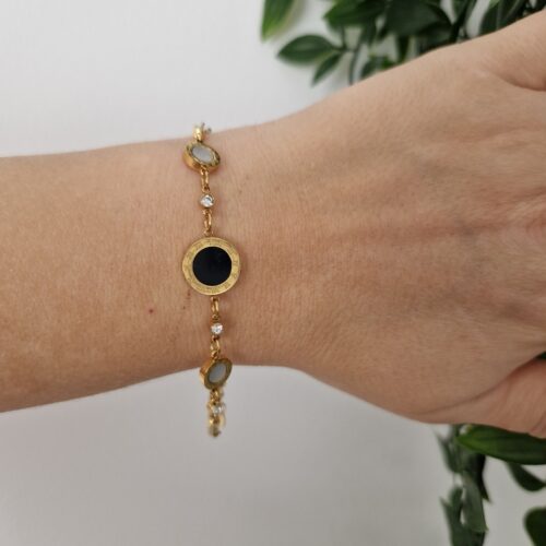 Black Onyx Gold Bracelet