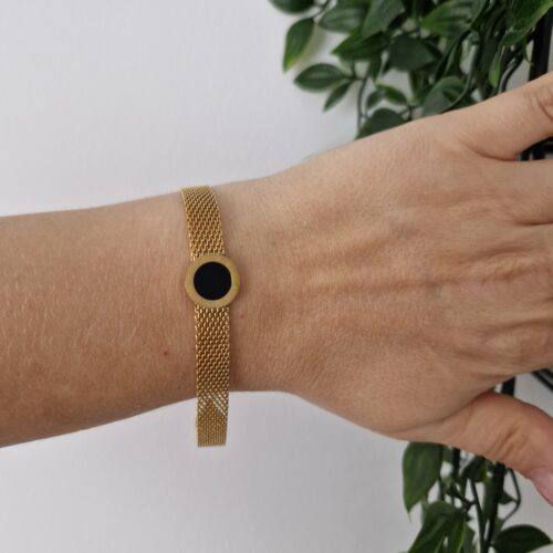 Black Onyx Gold Bracelet