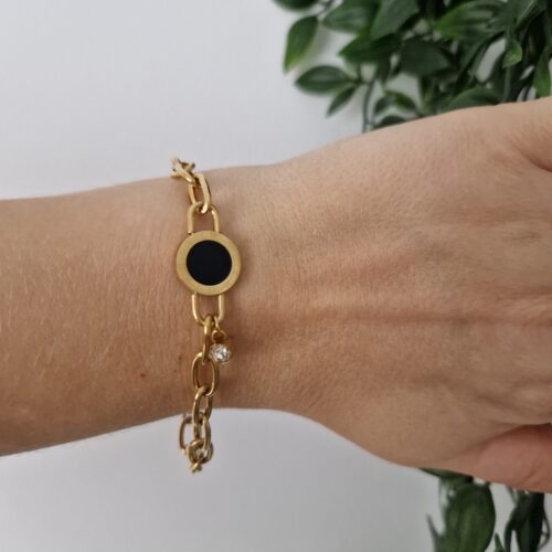 Black Onyx Gold Bracelet