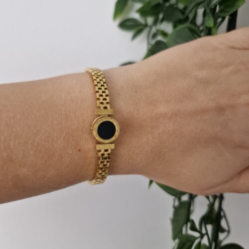 Black Onyx Gold Bracelet