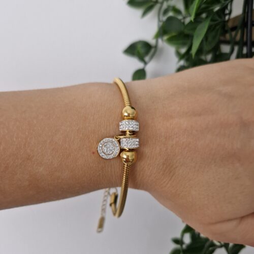Zirconia Gold Bracelet