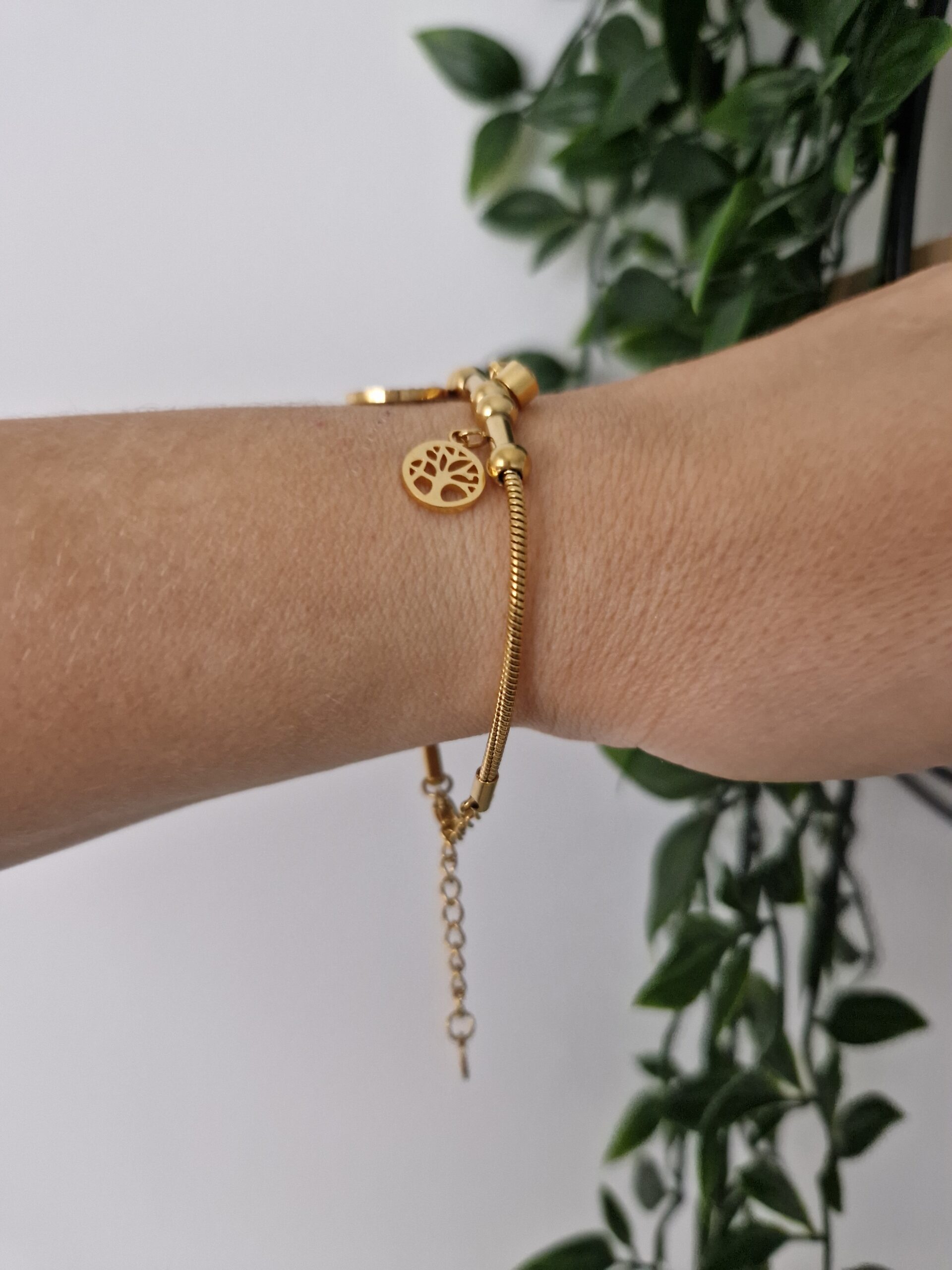 Tree Of Life Zirconia Gold Bracelet - Image 2