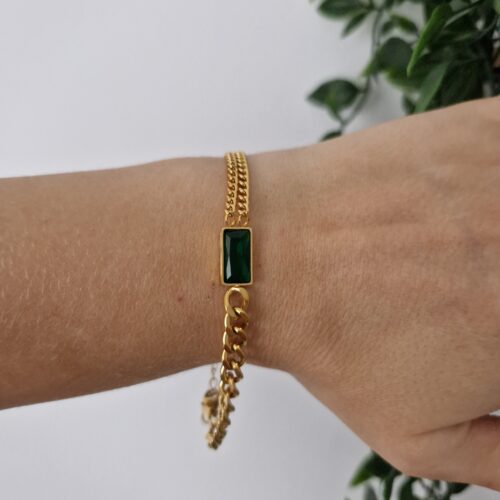 Green Gem Gold Bracelet