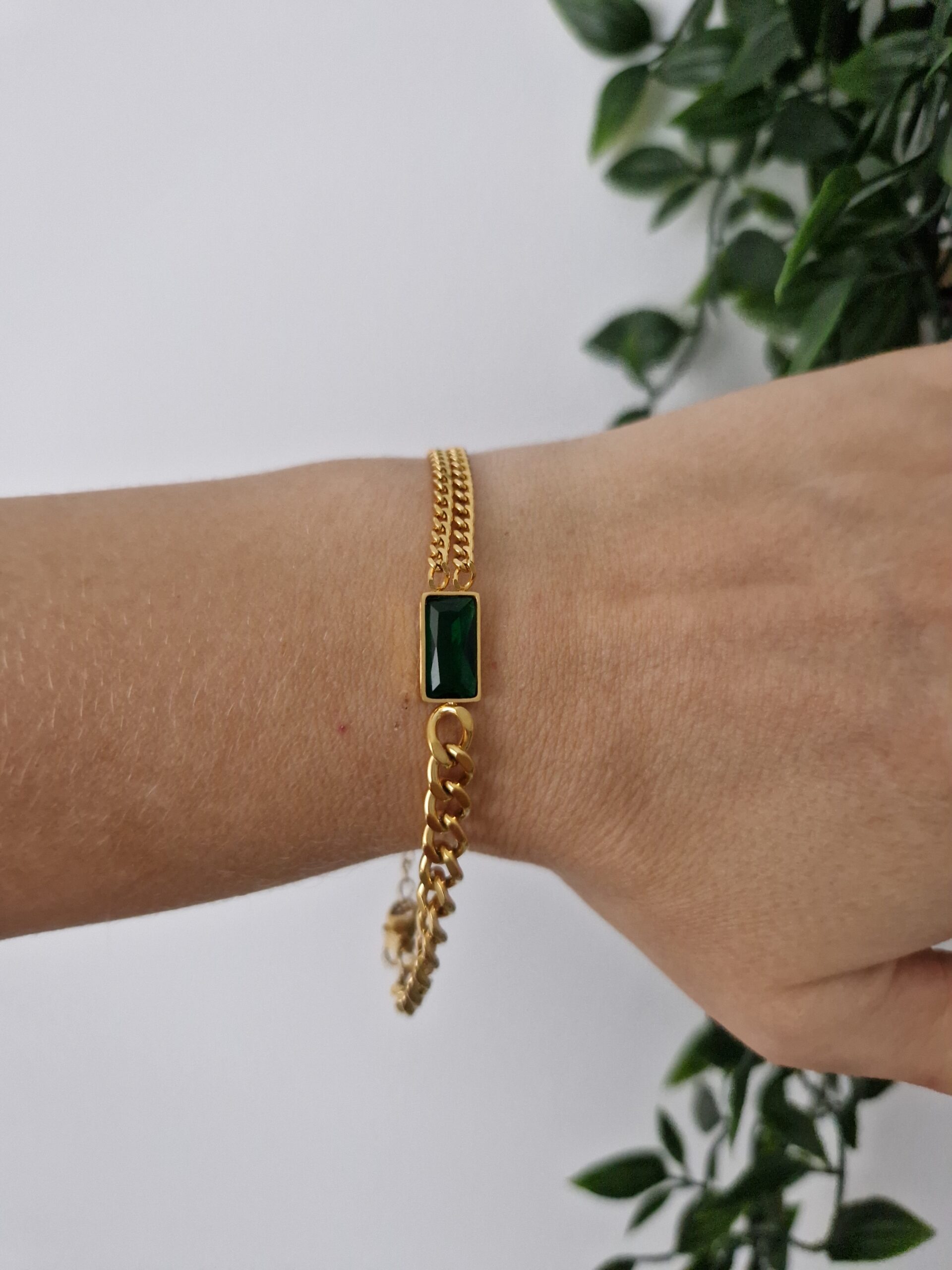 Green Gem Gold Bracelet