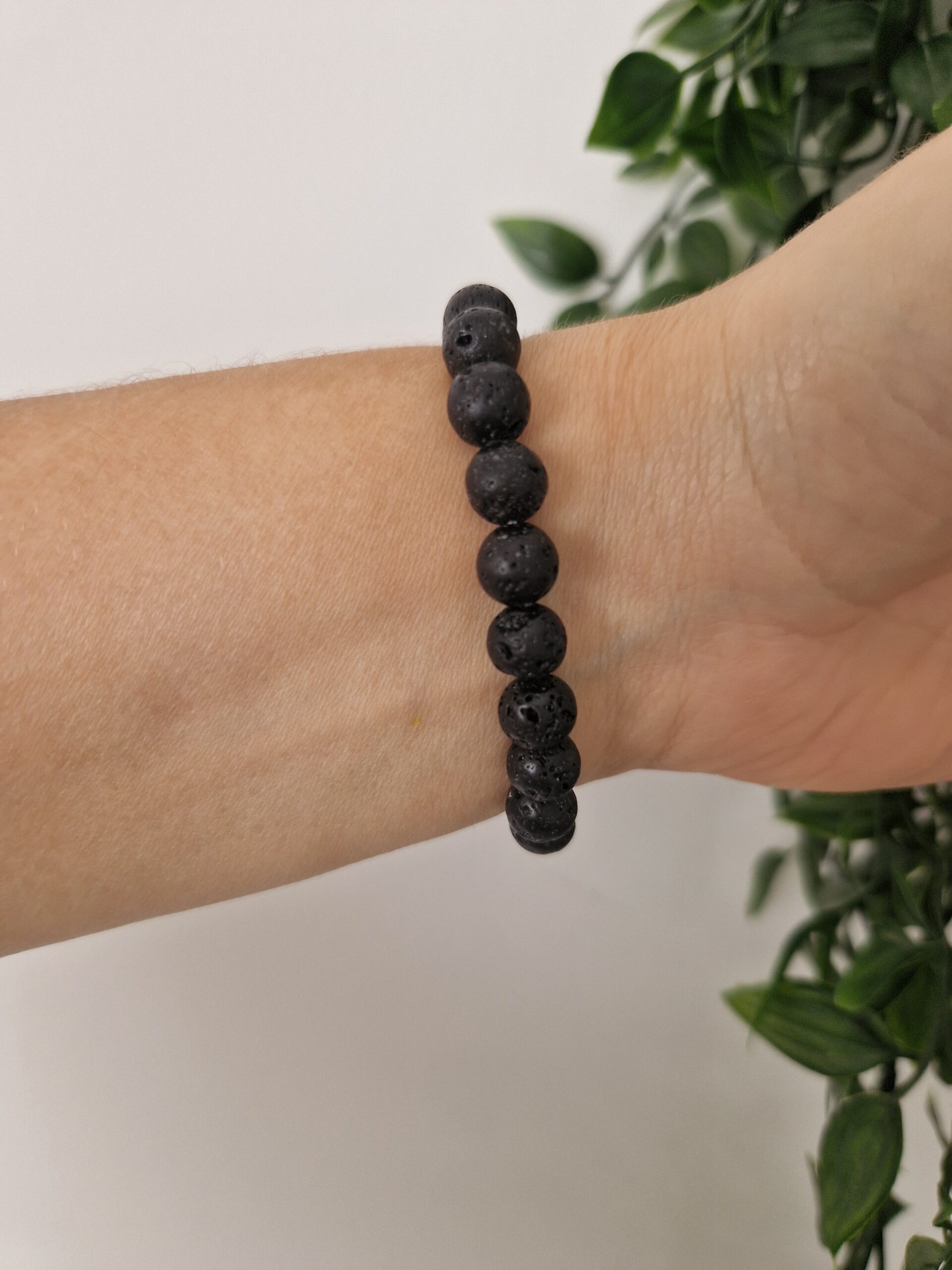 White Cross Black Stone Elastic Bracelet - Image 2