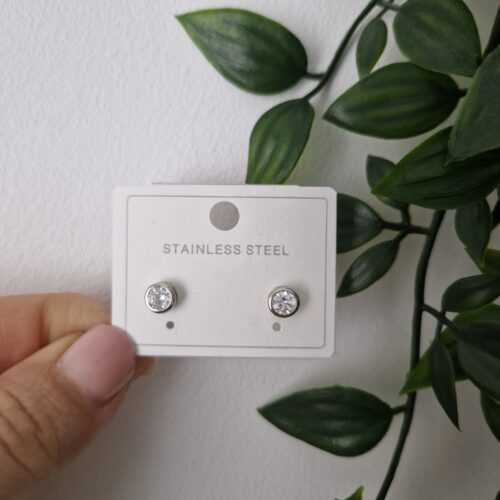 Zirconia Silver Stud Earrings