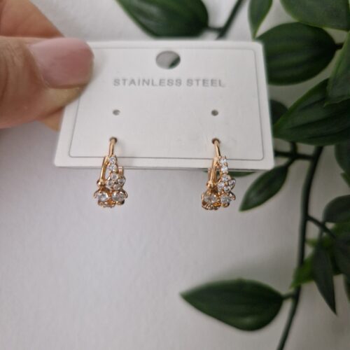 Zirconia Gold Hoop Earrings