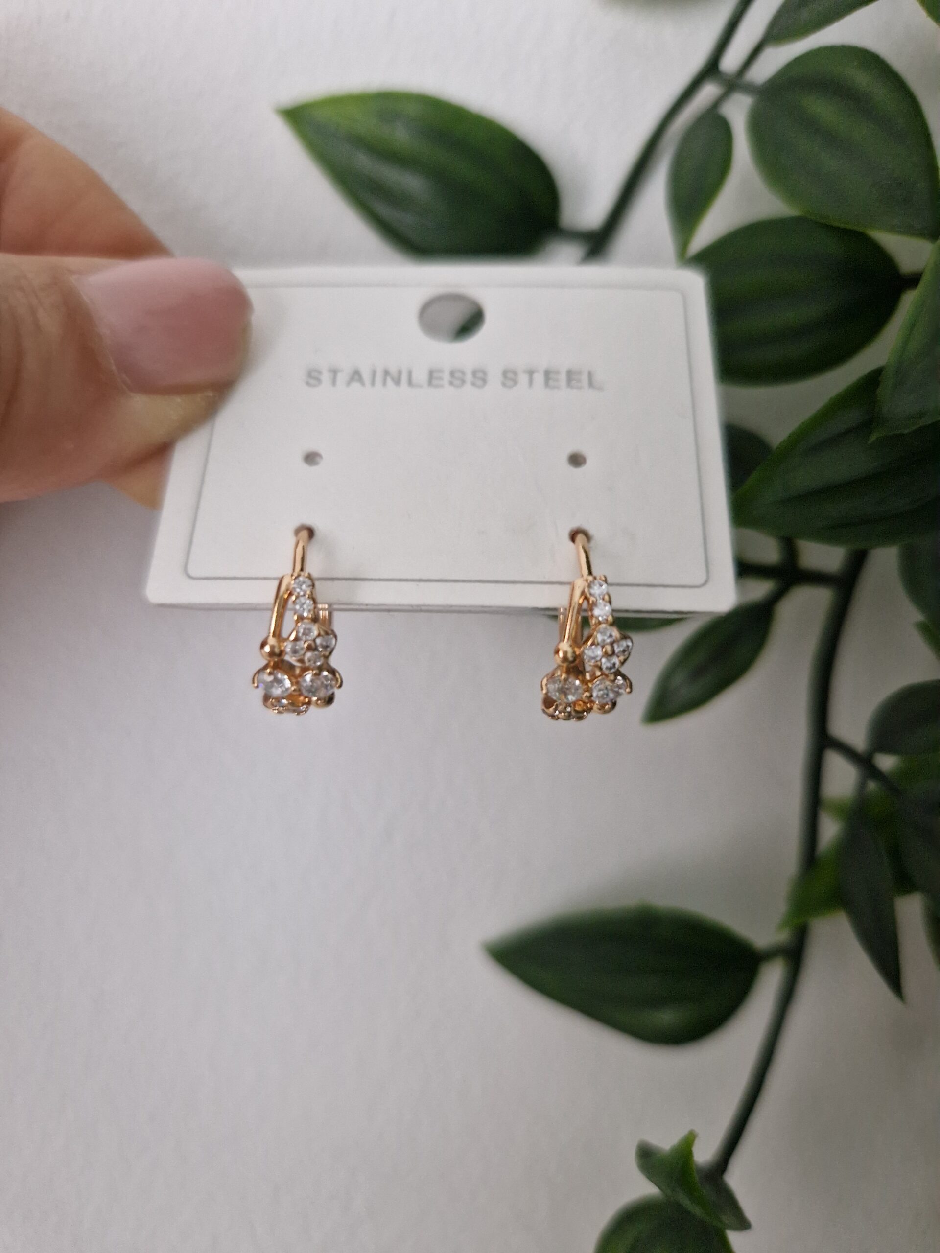 Zirconia Gold Hoop Earrings