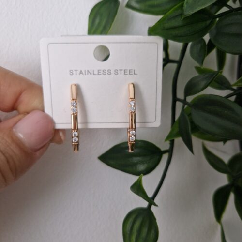 Zirconia Gold Earrings