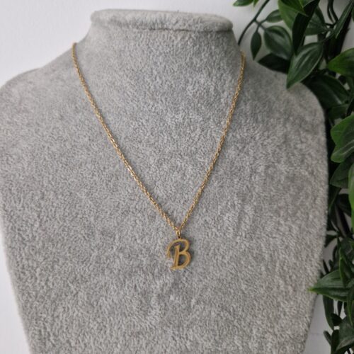 NECKLACE - GOLD LETTER B